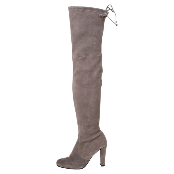 Stuart Weitzman Shoes - Stuart Weitzman Taupe Suede Thigh High Boots
